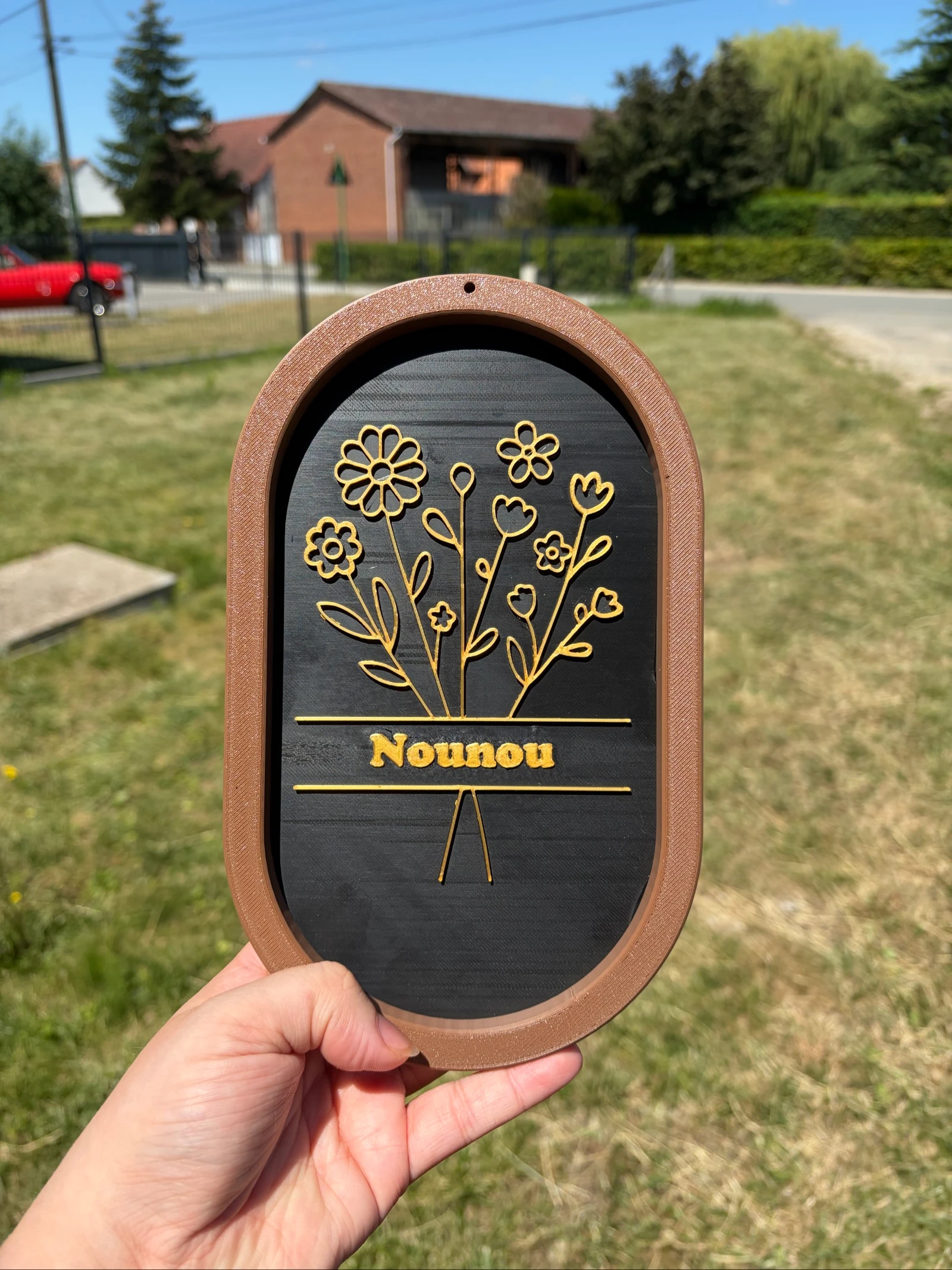 Plaque décorative personnalisée "Nounou" – Impression 3D